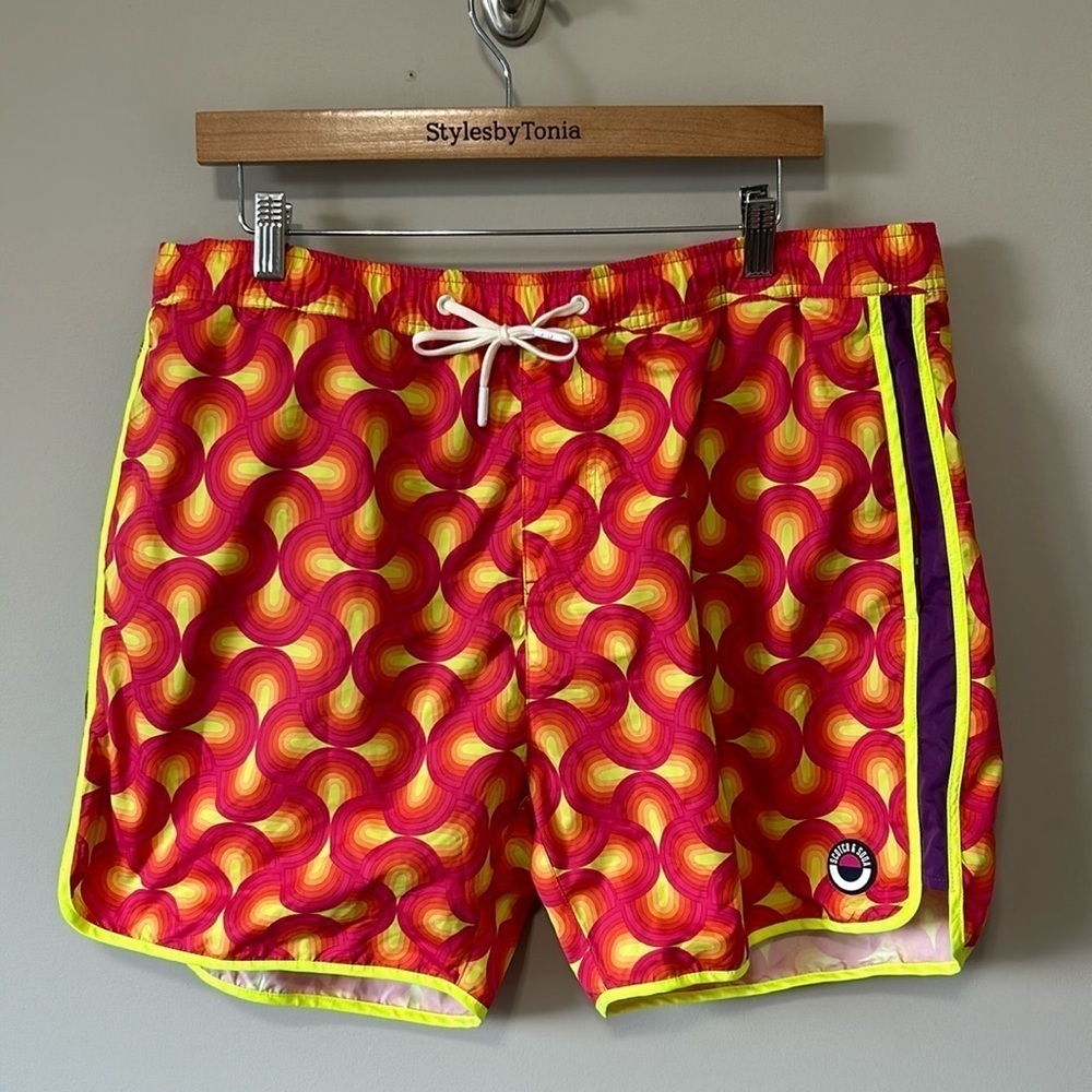 SCOTCH and SODA Men’s Swim Shorts Trunks Geometric Print Multicolor Sz XXL NEW